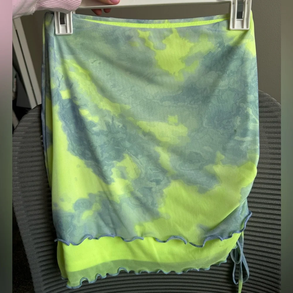 Wild Fable Neon Green and Blue Skirt - Picture 2 of 4
